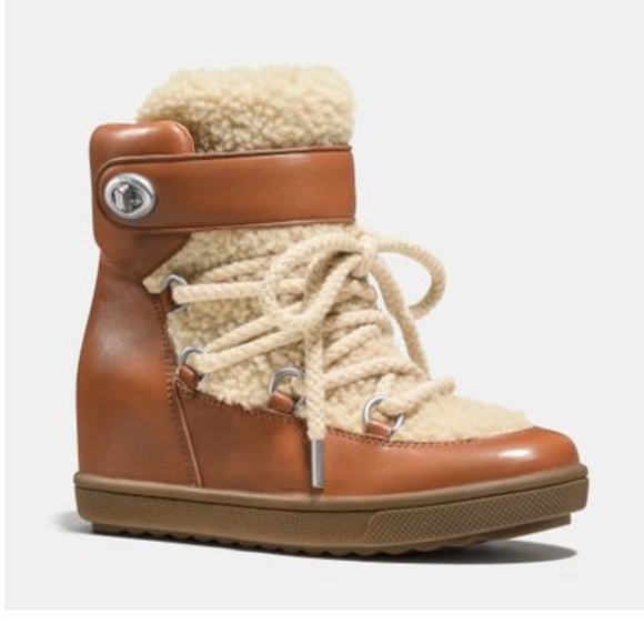 NEW COACH Women's Monroe Shearling Bootie size 8 - Picture 1 of 10